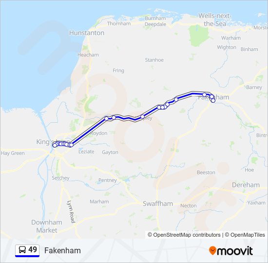 49 Route Schedules, Stops & Maps Fakenham (Updated)