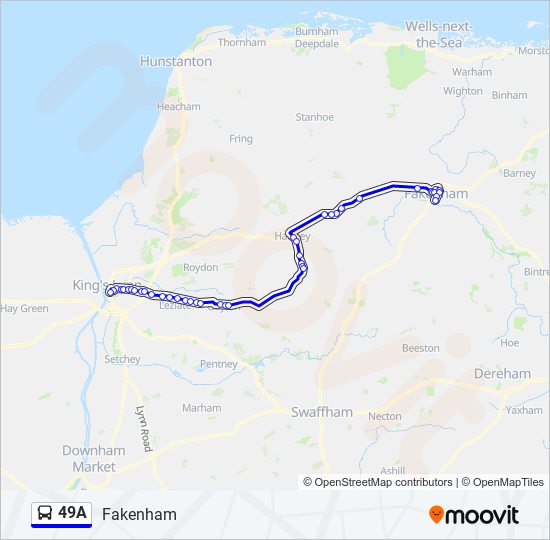 49A bus Line Map