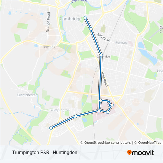 Cambridge Guided Busway Map A Route: Schedules, Stops & Maps - Cambridge (Updated)