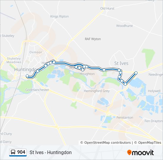 Bus 904 Route Map 904 Route: Schedules, Stops & Maps - Huntingdon (Updated)