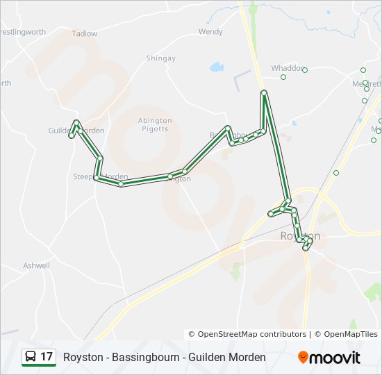 Kb 17 Bus Route Map 17 Route: Schedules, Stops & Maps - Guilden Morden (Updated)