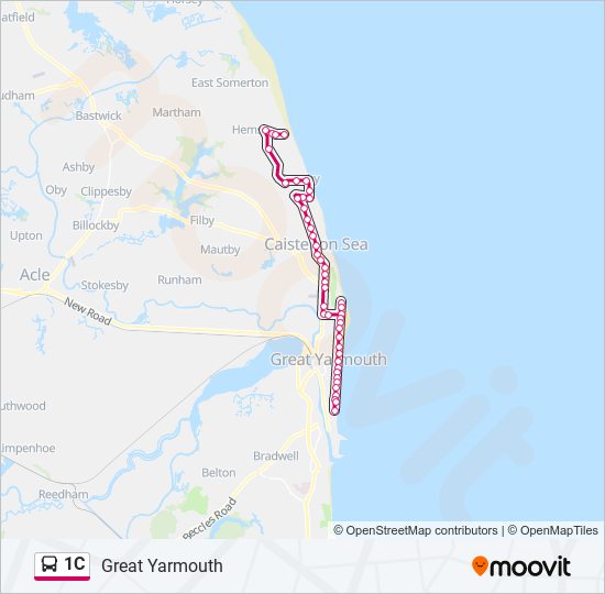1C Bus Line Map