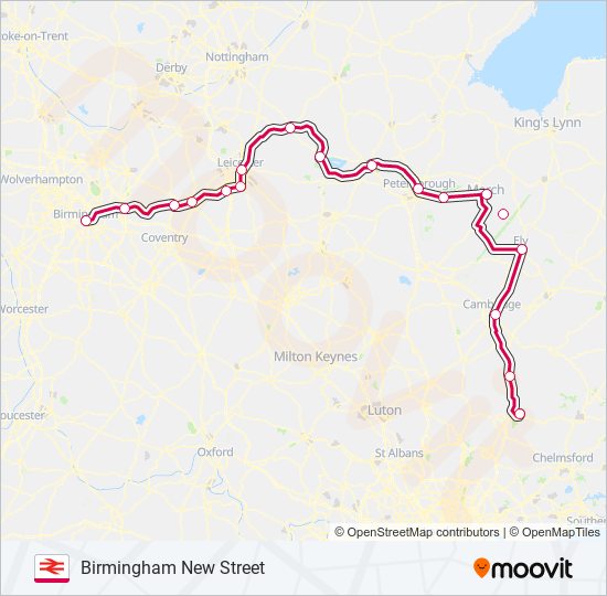 CROSSCOUNTRY train Line Map