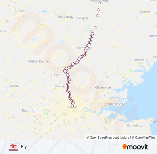 GREAT NORTHERN Train Line Map