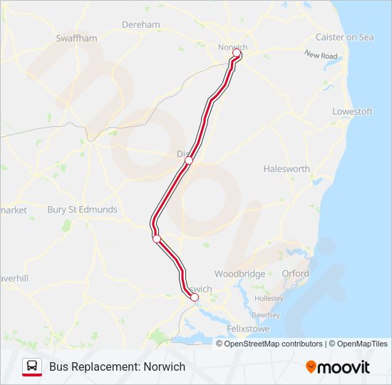 GREATER ANGLIA Bus Line Map