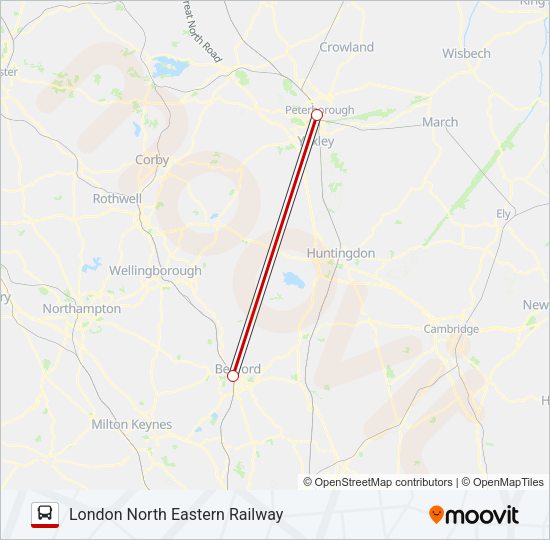 LONDON NORTH EASTERN RAILWAY bus Line Map