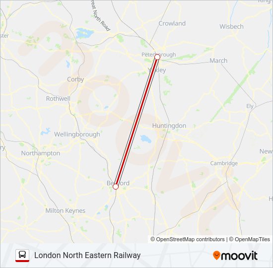 LONDON NORTH EASTERN RAILWAY Bus Line Map