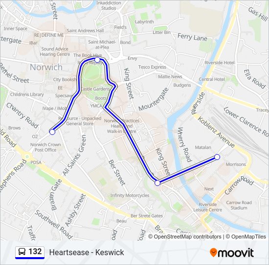 132 Bus Line Map