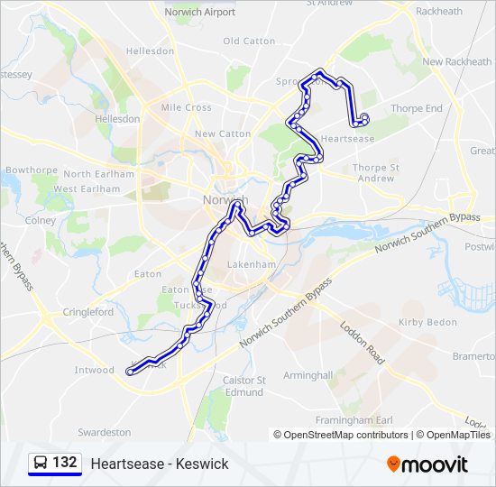 132 Bus Line Map