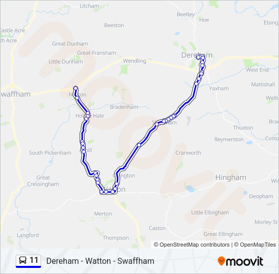 11 Bus Line Map