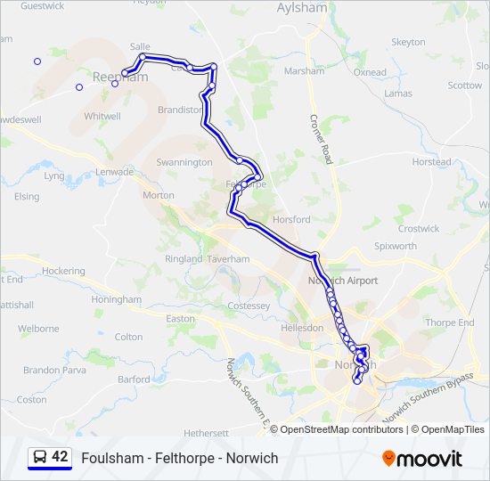 42 bus Line Map