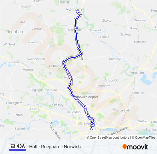 43A Bus Line Map