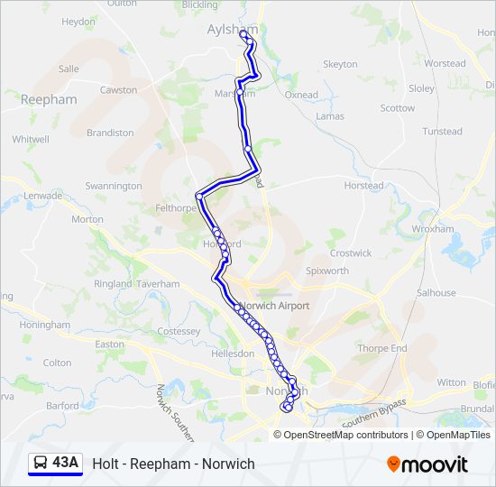 43A Bus Line Map