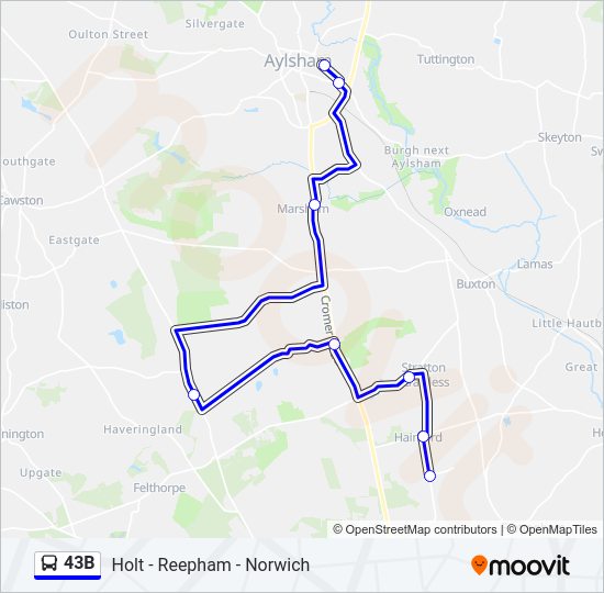 43B Bus Line Map