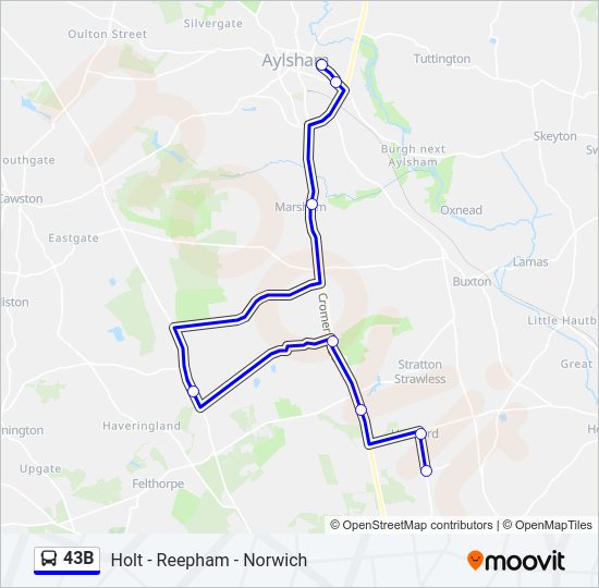 43B Bus Line Map