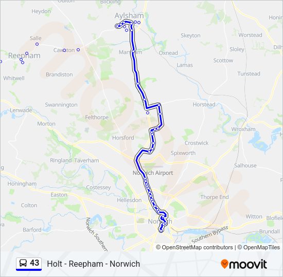 43 Bus Line Map
