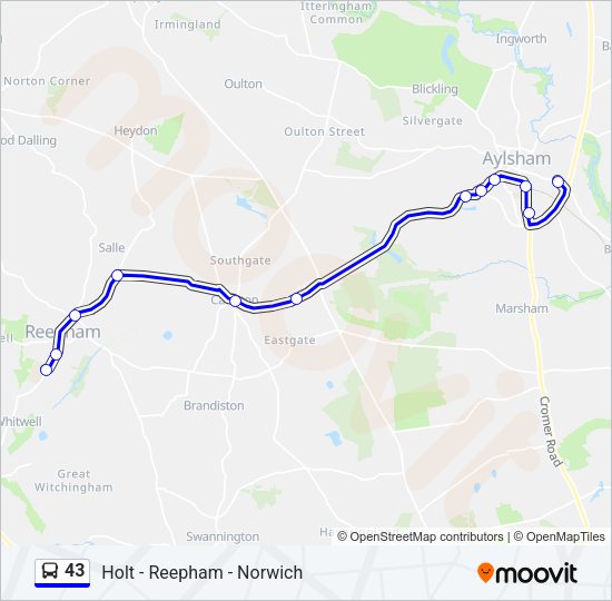 43 Bus Line Map