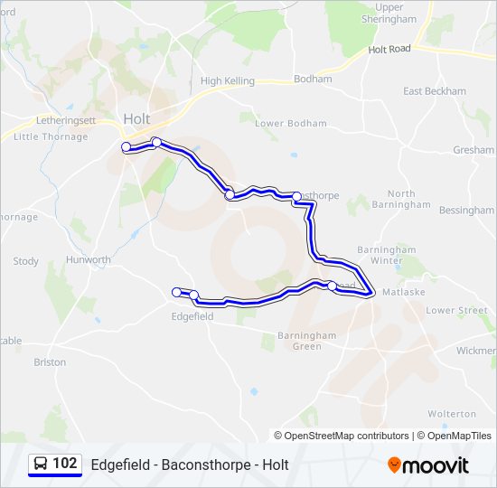 102 Bus Line Map