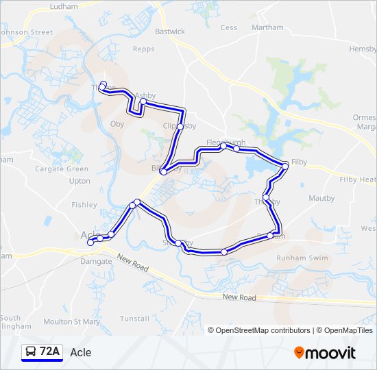 72A Bus Line Map