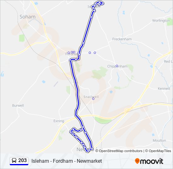 203 bus Line Map