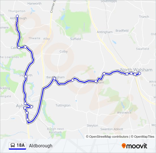 18A Bus Line Map