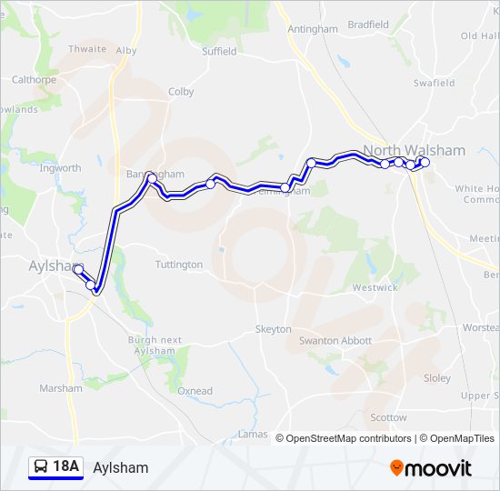 18A Bus Line Map