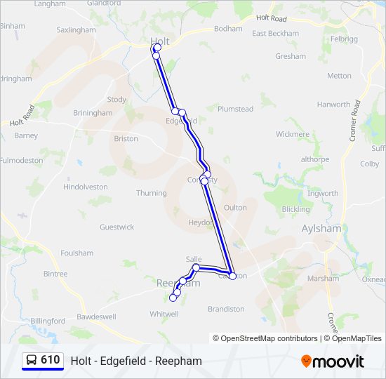 610 Bus Line Map