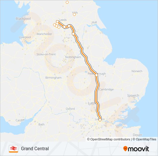 GRAND CENTRAL Train Line Map
