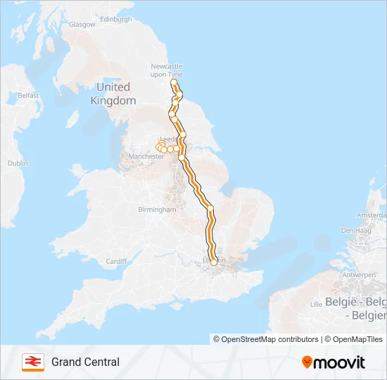 GRAND CENTRAL Train Line Map