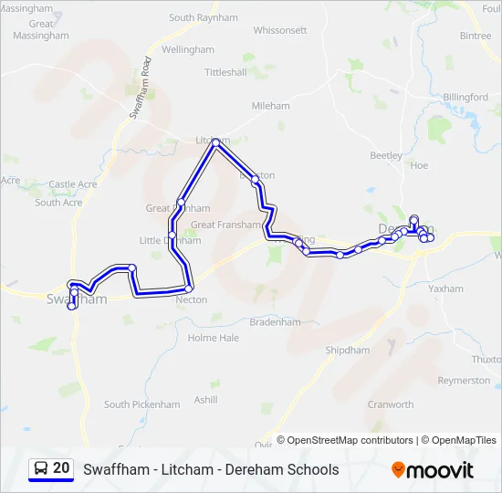 20 Bus Line Map
