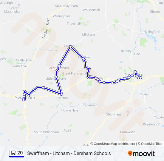 20 Bus Line Map