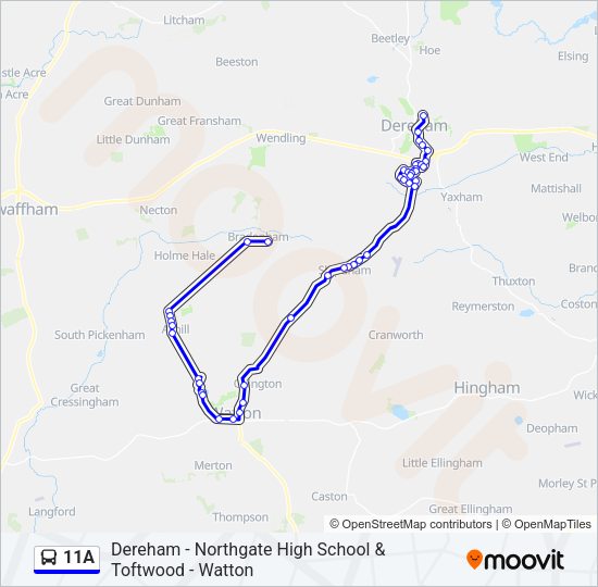 11A Bus Line Map