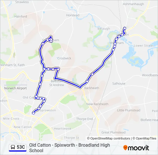 53C Bus Line Map