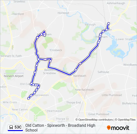 53C Bus Line Map