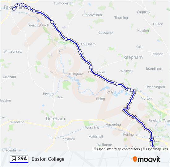 29A Bus Line Map