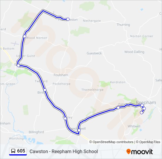 605 bus Line Map