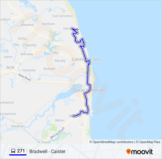 271 bus Line Map