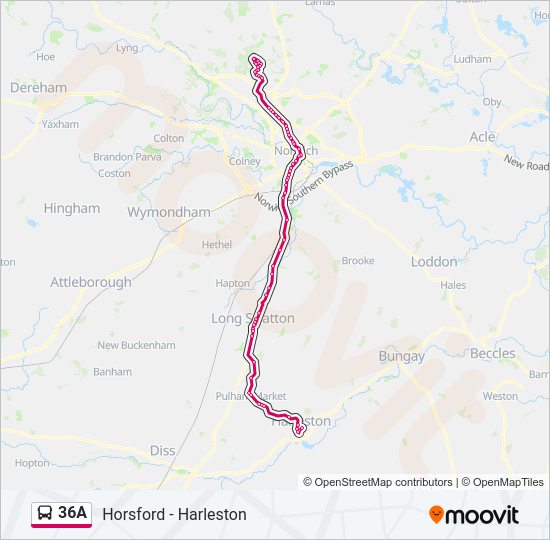 36A Bus Line Map