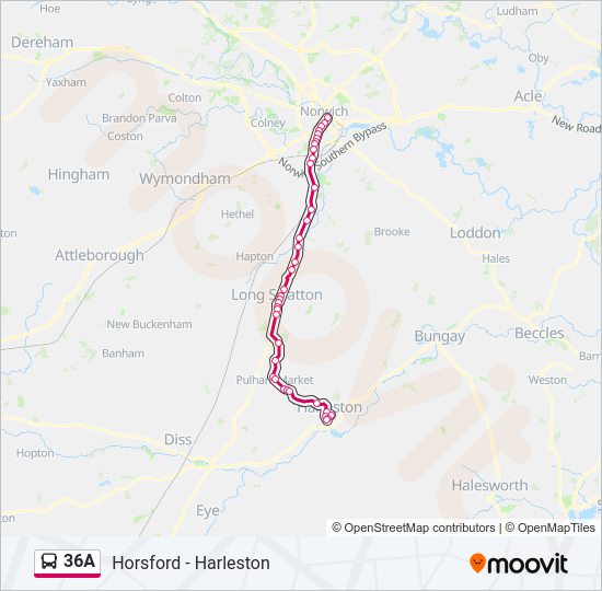 36A Bus Line Map