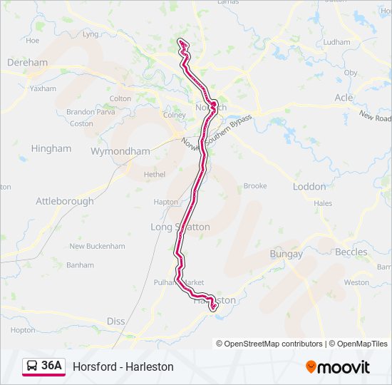 36A bus Line Map