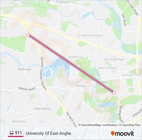 511 Bus Line Map