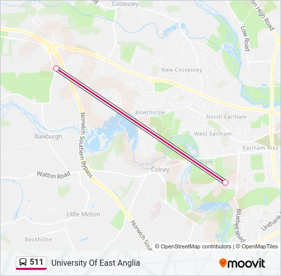511 Bus Line Map