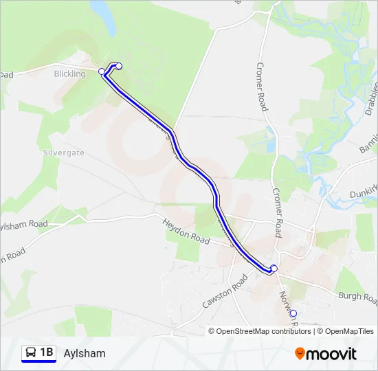1B Bus Line Map