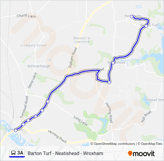 3a Route: Schedules, Stops & Maps - Wroxham (Updated)