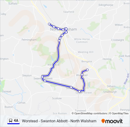 4a Route: Schedules, Stops & Maps - North Walsham (Updated)