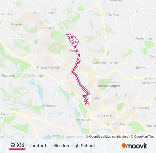 936 bus Line Map