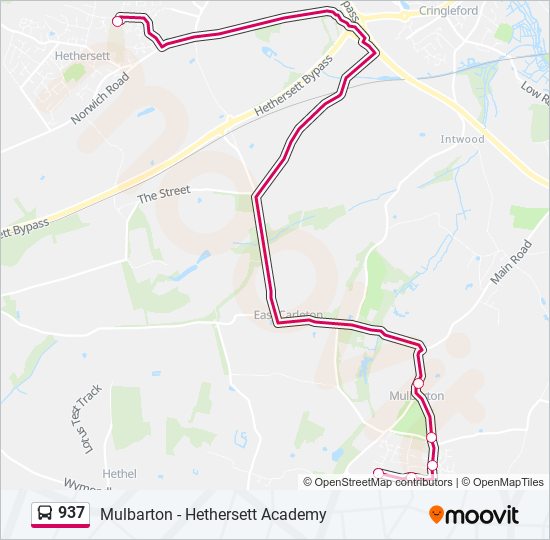 937 bus Line Map