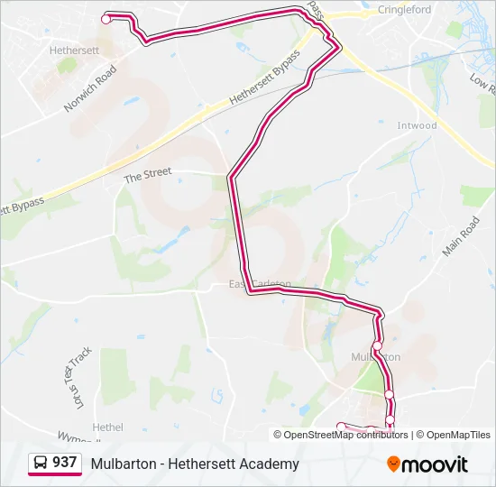 937 Bus Line Map