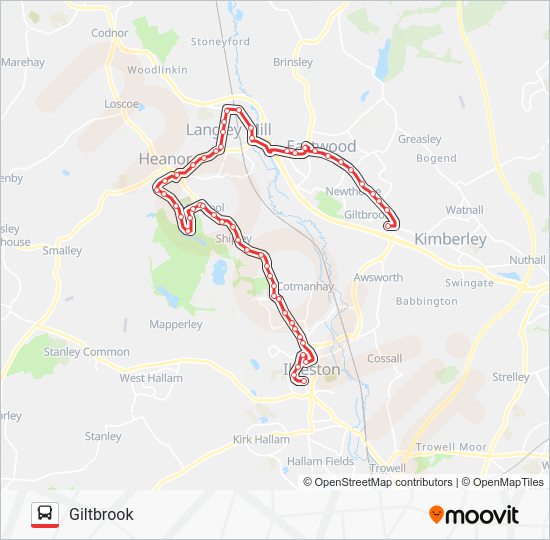34 Route: Schedules, Stops & Maps - Giltbrook (Updated)