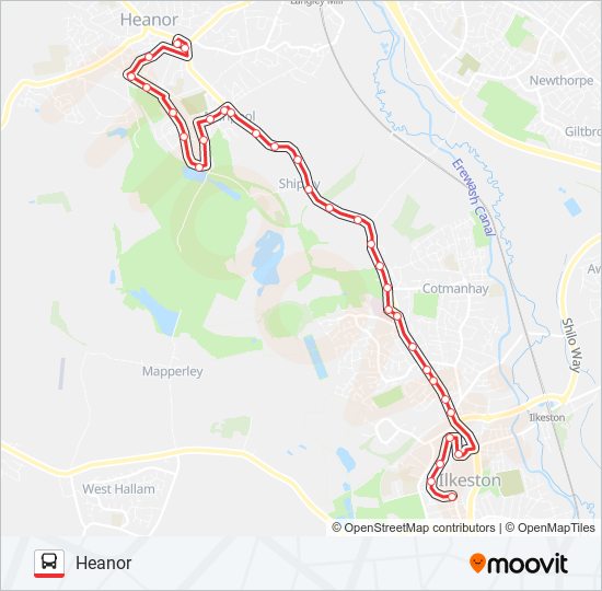 34 bus Line Map